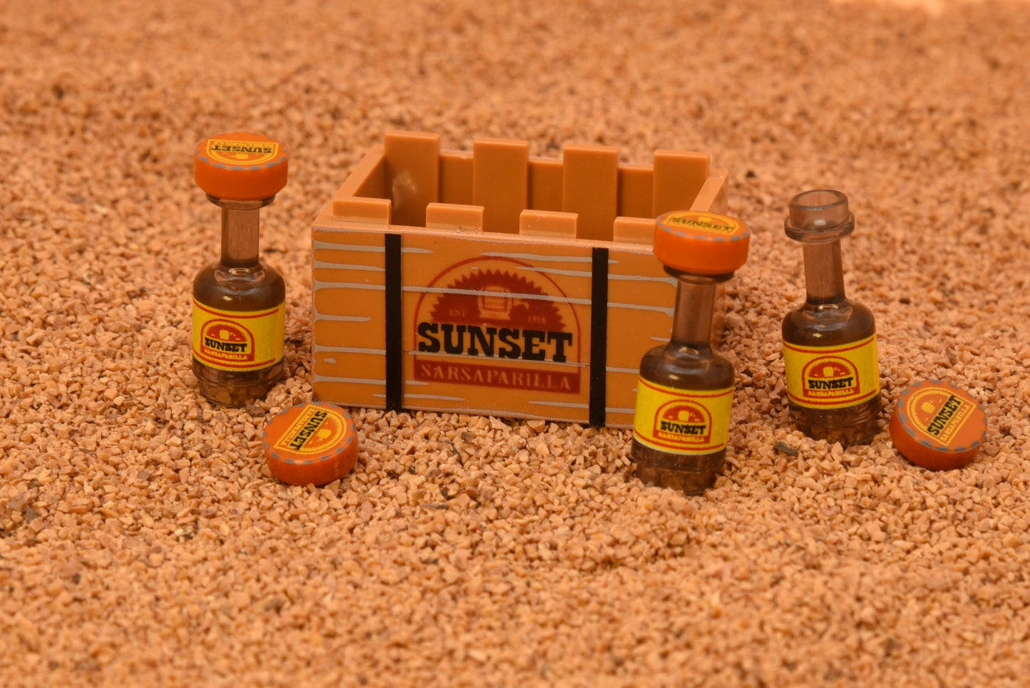 Sarsaparilla Crate and Bottles Set