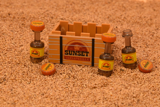 Sarsaparilla Crate and Bottles Set