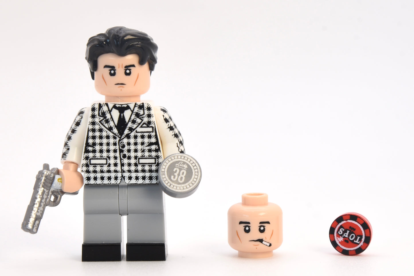 Checkered Suit Man Pad Printed Figure